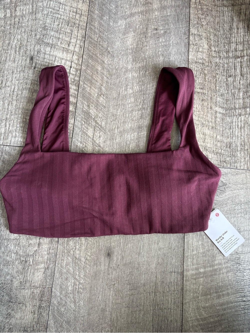 lululemon athletica Ribbed Square-Neck Wunder Under Bra